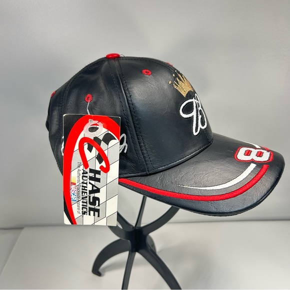 NWT Vtg Dale Earnhardt Jr Hat Leather Nascar 8 Chase Budweiser Logo Cap USA Made - Picture 3 of 16